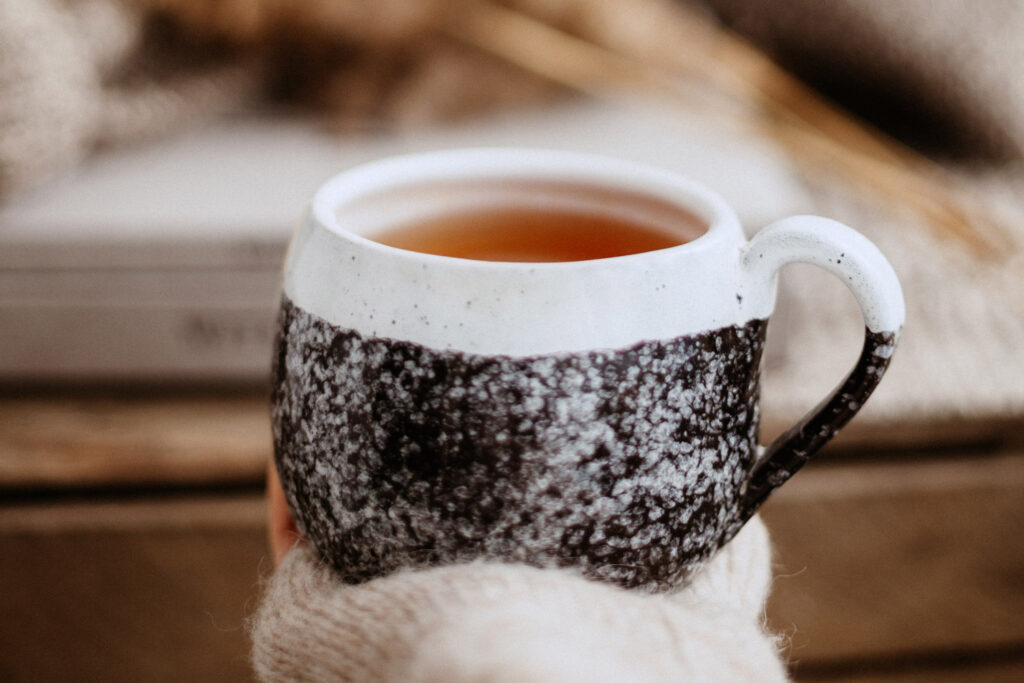 Tea cup in hand relaxation