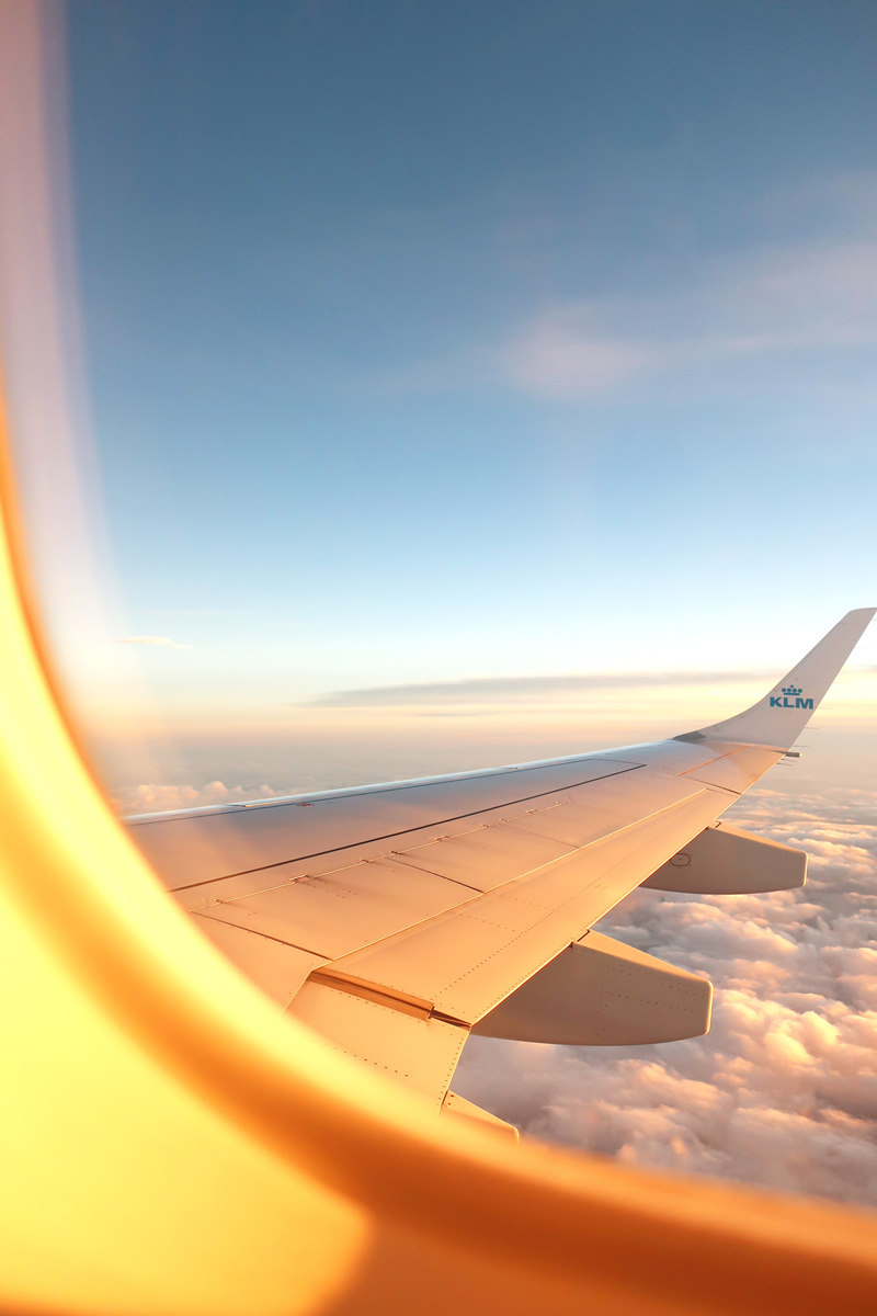 Ausblick aus Flugzeugfenster, Flugangst