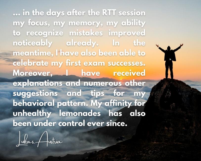 Testimonial RTT Therapy Exam Fear